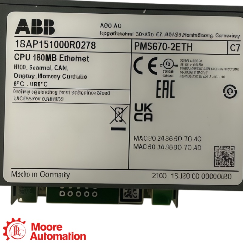 ABB PM5670-2ETH AC500 V3 Prozessormodul