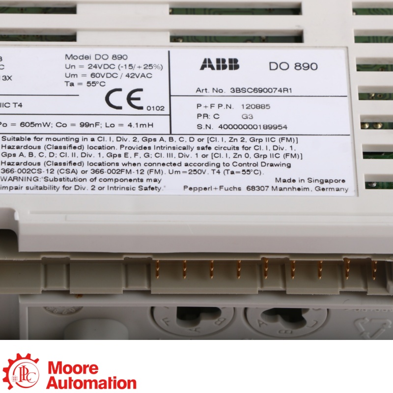 ABB DO890 3BSC690074R1 4-Channel Intrinsic Safety Digital Output Module