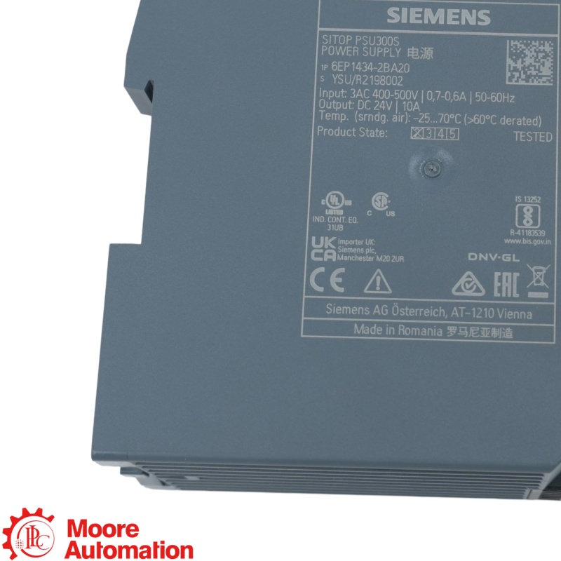 Siemens 6EP1434-2BA20 SITOP PSU300S 24 V DC 10 A Netzteil