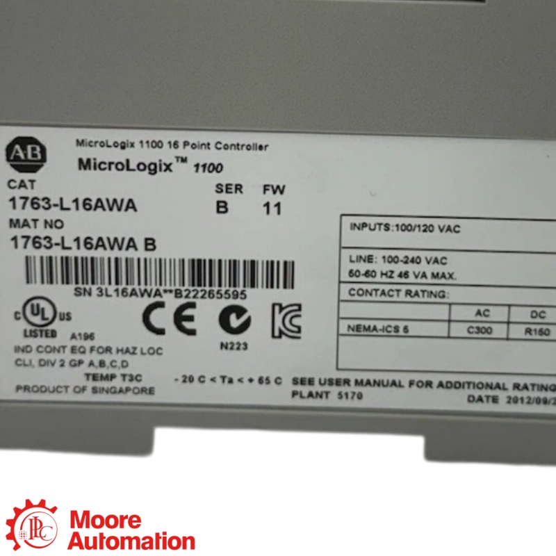 PLC 1763-L16AWA ML 1100 Programmable Controller